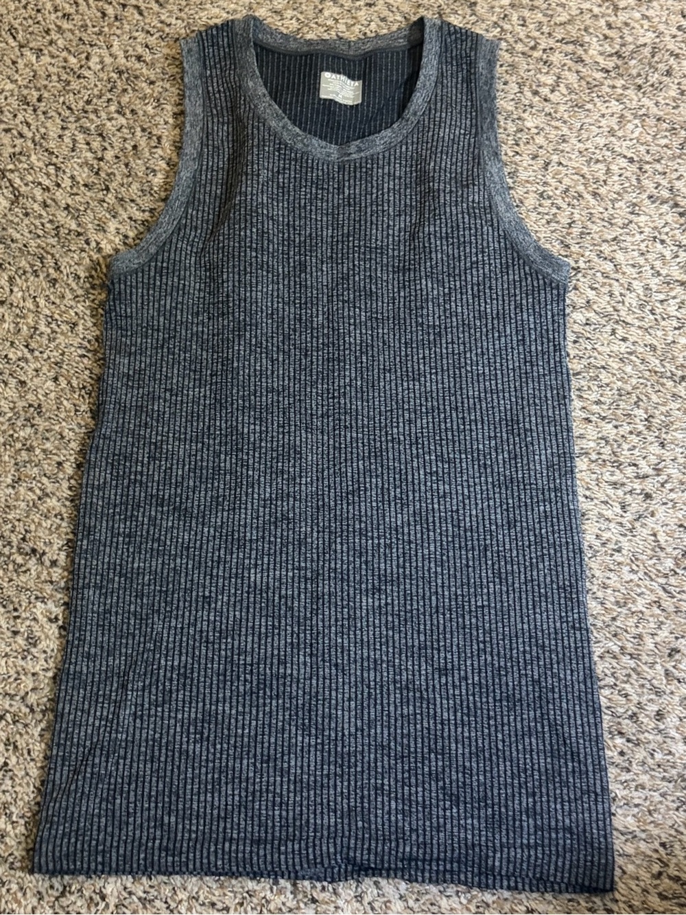 Athleta Dark Heather Navy Ribbed Tank Top